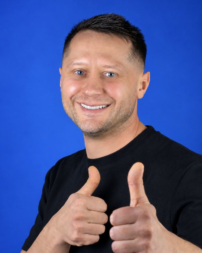 Ergebnis einer Zahnbehandlung bei einem Flymedica-Patienten, Grzegorz P.